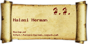 Halasi Herman névjegykártya